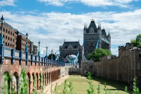 Inside the grounds of the tower of London.